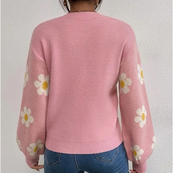 New  Daisy pink floral pattern sweater - Picture 5 of 7
